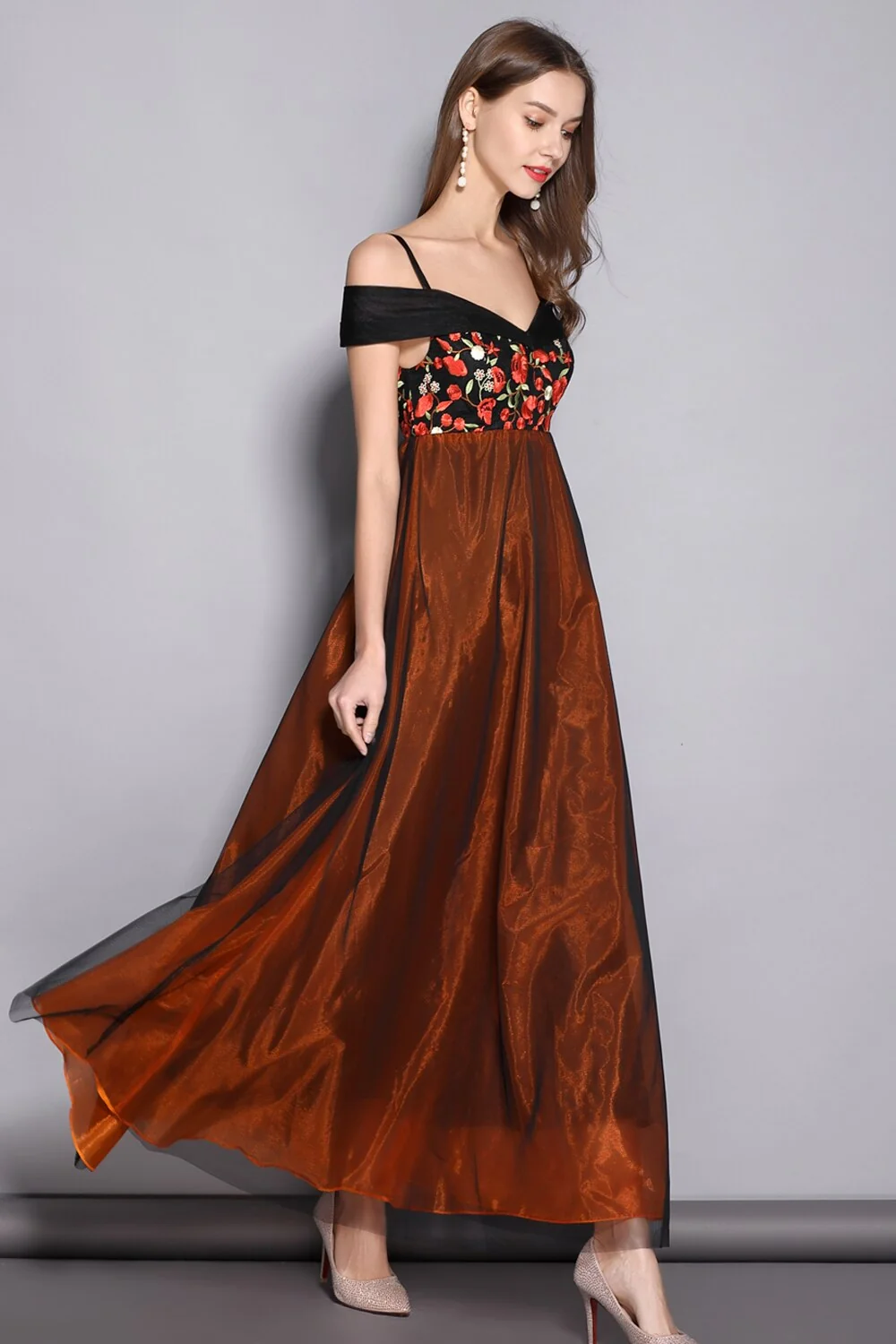 Women's Spaghetti Straps Sexy Off the Shoulder Elegant Party Prom Long Runway Dresses - Image 23