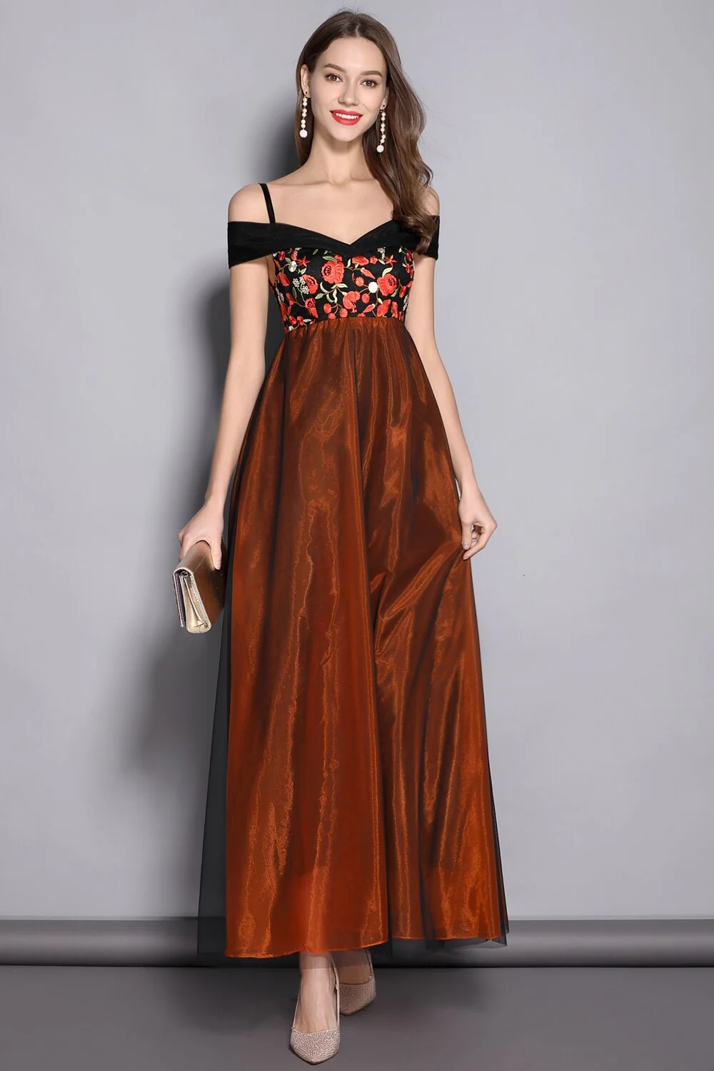 Women's Spaghetti Straps Sexy Off the Shoulder Elegant Party Prom Long Runway Dresses - Image 20