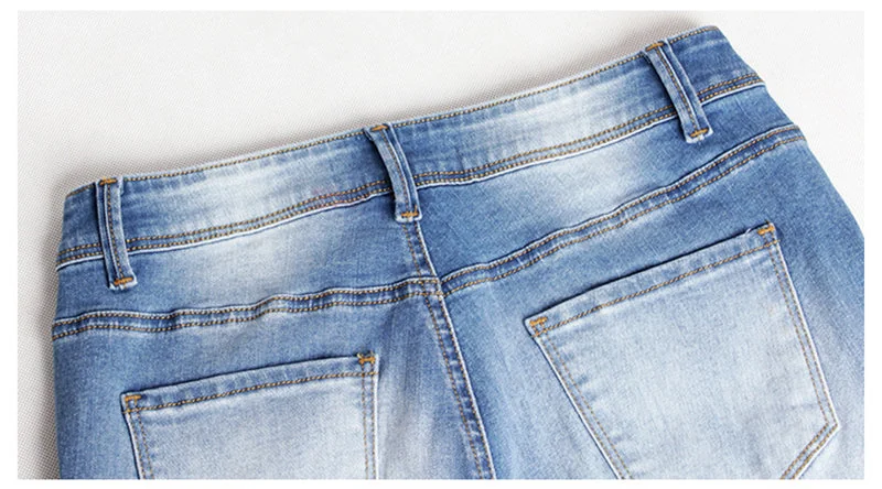 Ripped Jeans For Women Sexy Skinny Jeans Woman Slim Jean Destroyed Mujer Light Blue - Image 11