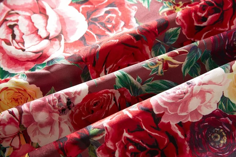 Women's Runway Dresses O Neck Short Sleeves Floral Printed Fashion Casual Pencil Summer Dresses - Image 15