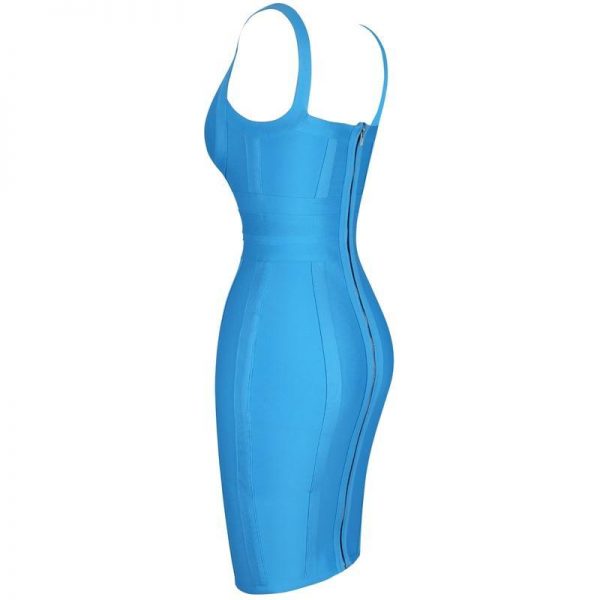 Ocstrade Vestidos Bandage 2020 New Arrivals Aqua Blue Spaghetti Strap Summer Sexy Women Bandage Dress Bodycon Clubwear Party - Takalr