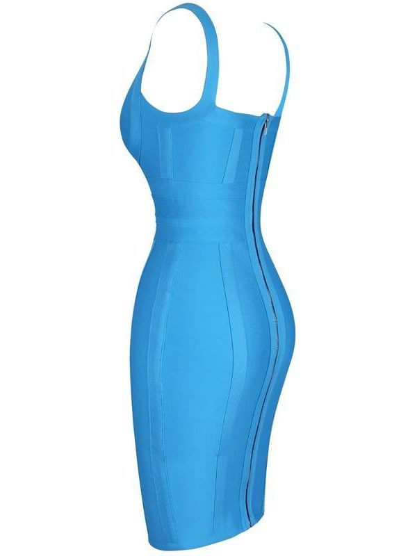 Ocstrade Vestidos Bandage 2020 New Arrivals Aqua Blue Spaghetti Strap Summer Sexy Women Bandage Dress Bodycon Clubwear Party - Takalr