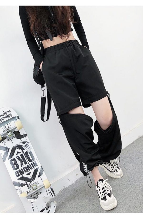 Spring Women Overalls Cargo Pants Unisex Hip Hop Ankle-Length Loose Pants Harajuku Plus Size Zipper knee High waist Haren Pants - Takalr