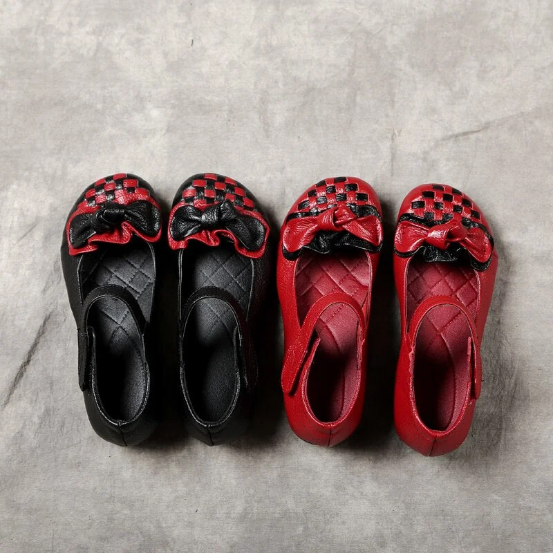 Spring Ladies Flats Hook & Loop Comfortable Women Shoes Round Toe Genuine Leather Casual Shoes Plus Size 35-41 - Image 12