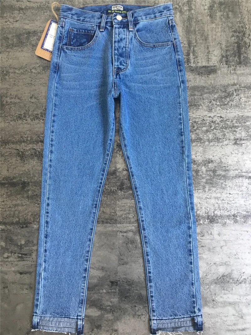High Waist Jeans Woman Straight Irregular Women Denim Jeans Pants - Image 6