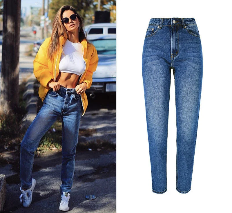 Jeans Woman High Waist Casual Straight Womens Jeans Ladies Denim Pants - Image 5