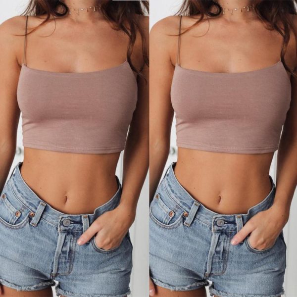 New Fashion Women Crop Tops Solid Summer Camis Women Casual Tank Tops - Takalr