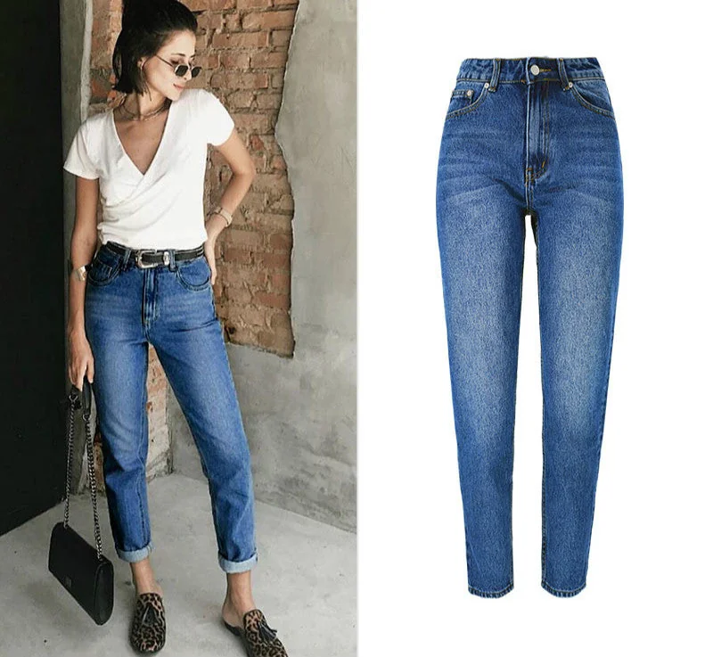 Jeans Woman High Waist Casual Straight Womens Jeans Ladies Denim Pants - Image 3