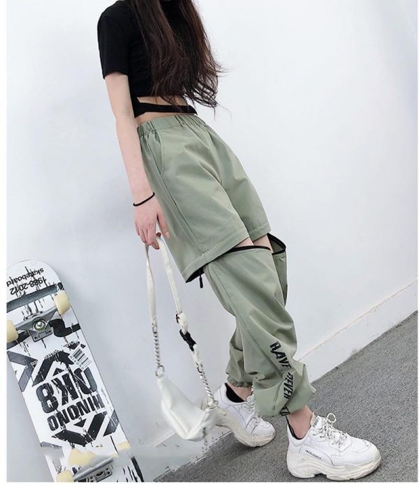 Spring Women Overalls Cargo Pants Unisex Hip Hop Ankle-Length Loose Pants Harajuku Plus Size Zipper knee High waist Haren Pants - Takalr