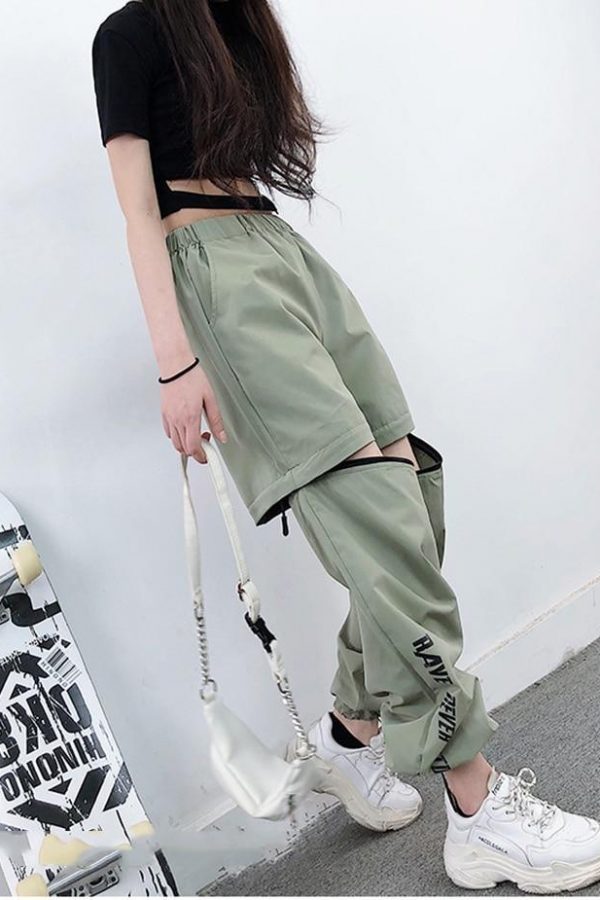 Spring Women Overalls Cargo Pants Unisex Hip Hop Ankle-Length Loose Pants Harajuku Plus Size Zipper knee High waist Haren Pants - Takalr