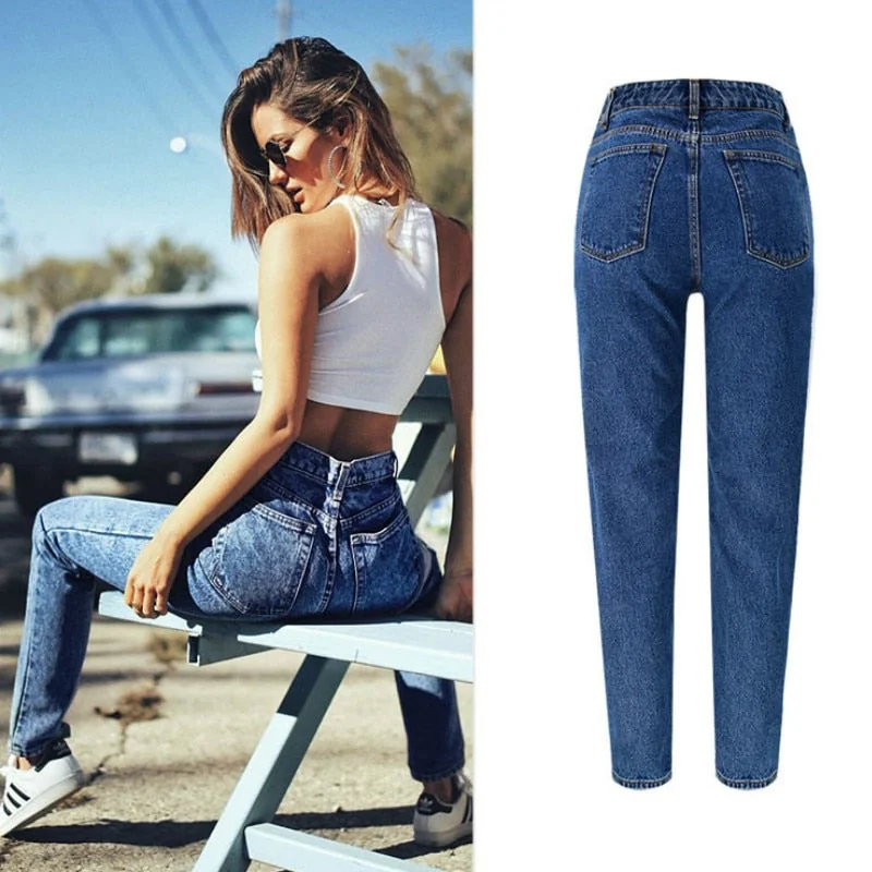 Jeans Woman High Waist Casual Straight Womens Jeans Ladies Denim Pants - Image 4