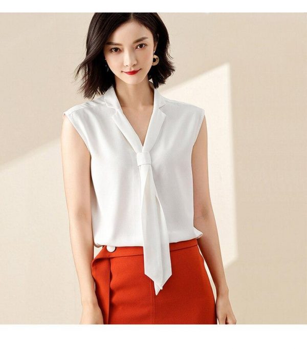 Elegant Women blouse Ribbon Office lady Tops - Takalr