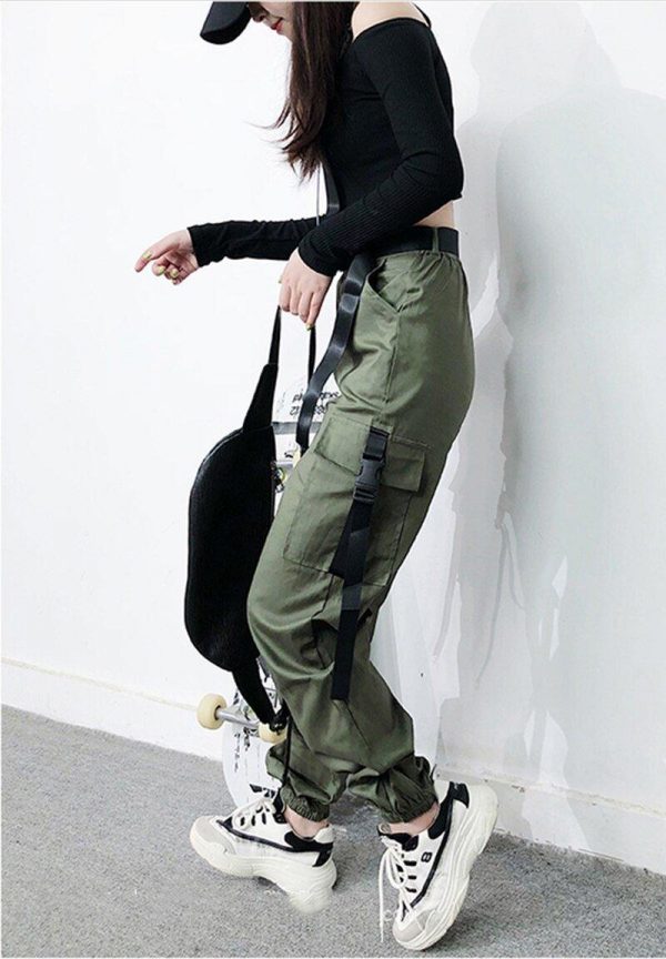 Women Army Cargo Pants High Waist pantsCamouflage Loose Joggers Women Hip Hop HaremPants Streetwear Harajuku Pants - Takalr