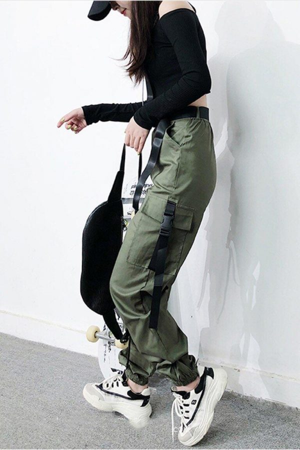 Women Army Cargo Pants High Waist pantsCamouflage Loose Joggers Women Hip Hop HaremPants Streetwear Harajuku Pants - Takalr