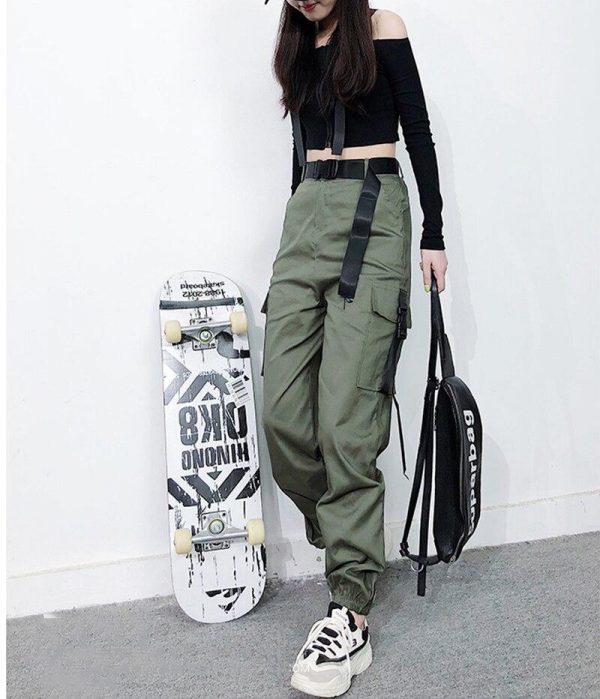 Women Army Cargo Pants High Waist pantsCamouflage Loose Joggers Women Hip Hop HaremPants Streetwear Harajuku Pants - Takalr