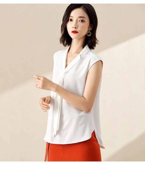 Elegant Women blouse Ribbon Office lady Tops - Takalr