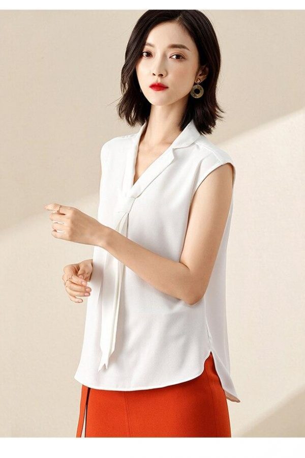 Elegant Women blouse Ribbon Office lady Tops - Takalr