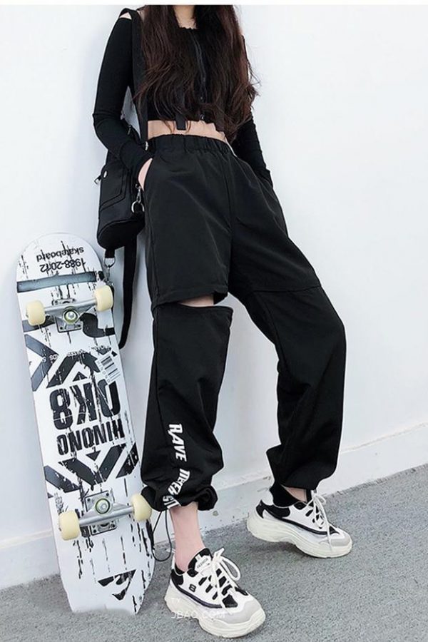 Spring Women Overalls Cargo Pants Unisex Hip Hop Ankle-Length Loose Pants Harajuku Plus Size Zipper knee High waist Haren Pants - Takalr