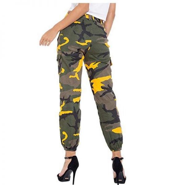 Printed Camouflage Loose Denim Casual Harem Pants Women’s Joggers High Waisted Slim Cargo Pants with Pockets Women Denim Jeans - Takalr