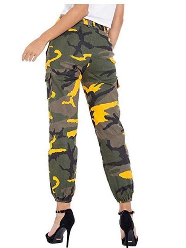 Printed Camouflage Loose Denim Casual Harem Pants Women’s Joggers High Waisted Slim Cargo Pants with Pockets Women Denim Jeans - Takalr