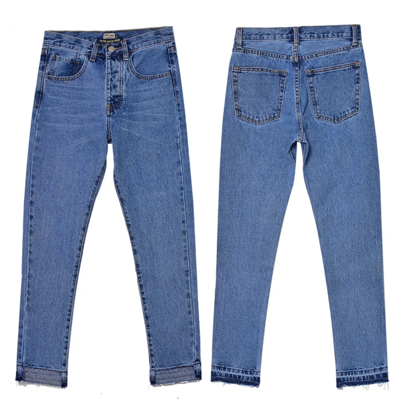 High Waist Jeans Woman Straight Irregular Women Denim Jeans Pants - Image 5