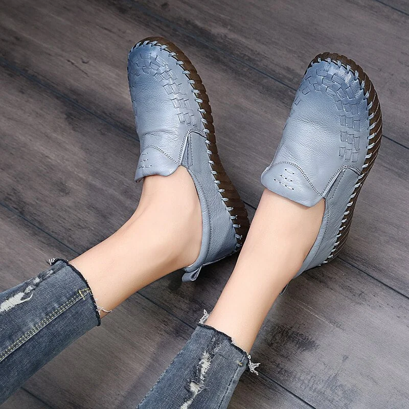 Genuine Leather Shoes Women Soft Women's Loafers Slip On Woman's Flats Shoe Flat Heel Moccasins Large Size 35-41 - Image 9