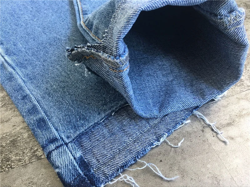 High Waist Jeans Woman Straight Irregular Women Denim Jeans Pants - Image 12