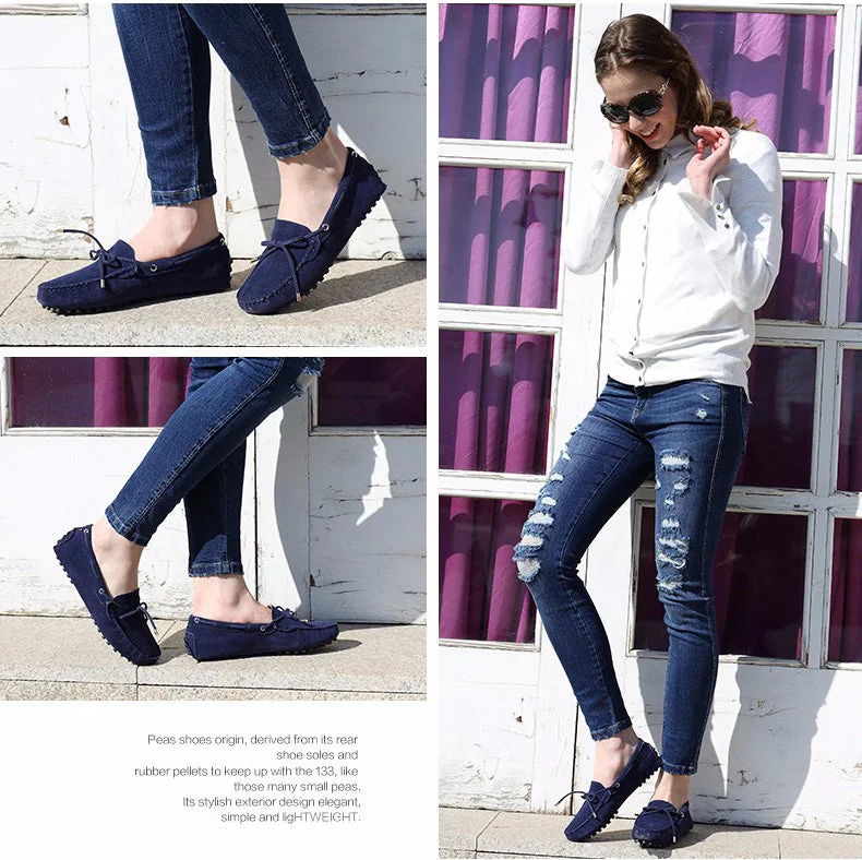 Women Genuine Leather Flat Shoes Spring Summer Casual Loafers Moccasins - Image 23