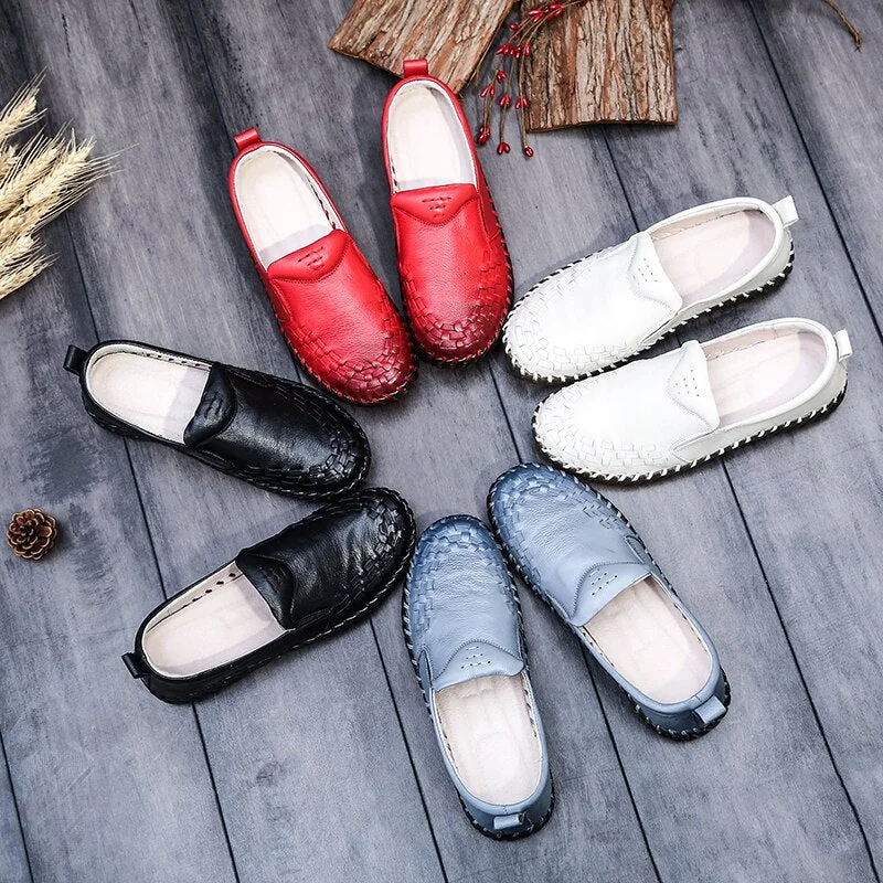 Genuine Leather Shoes Women Soft Women's Loafers Slip On Woman's Flats Shoe Flat Heel Moccasins Large Size 35-41 - Image 6