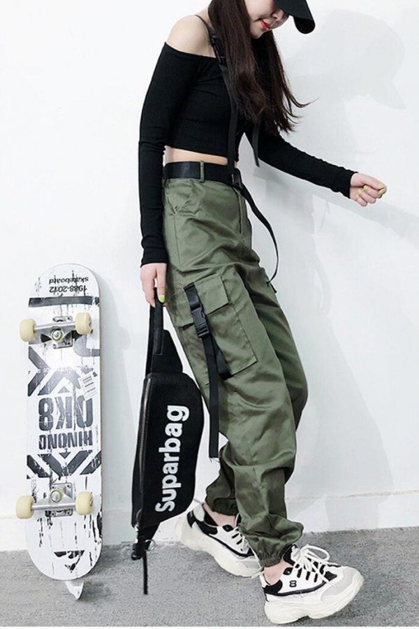 Women Army Cargo Pants High Waist pantsCamouflage Loose Joggers Women Hip Hop HaremPants Streetwear Harajuku Pants - Takalr