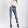 Vintage Boyfriend Jeans Patchwork Denim Snowflake Irregular Trousers - Takalr