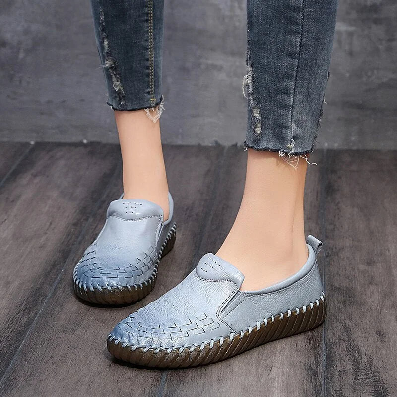 Genuine Leather Shoes Women Soft Women's Loafers Slip On Woman's Flats Shoe Flat Heel Moccasins Large Size 35-41 - Image 10