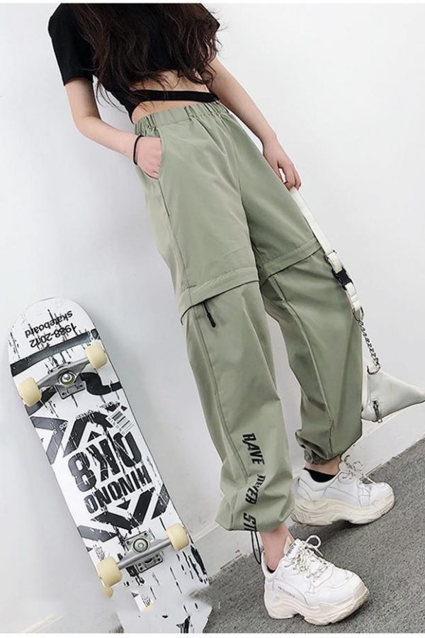 Spring Women Overalls Cargo Pants Unisex Hip Hop Ankle-Length Loose Pants Harajuku Plus Size Zipper knee High waist Haren Pants - Takalr