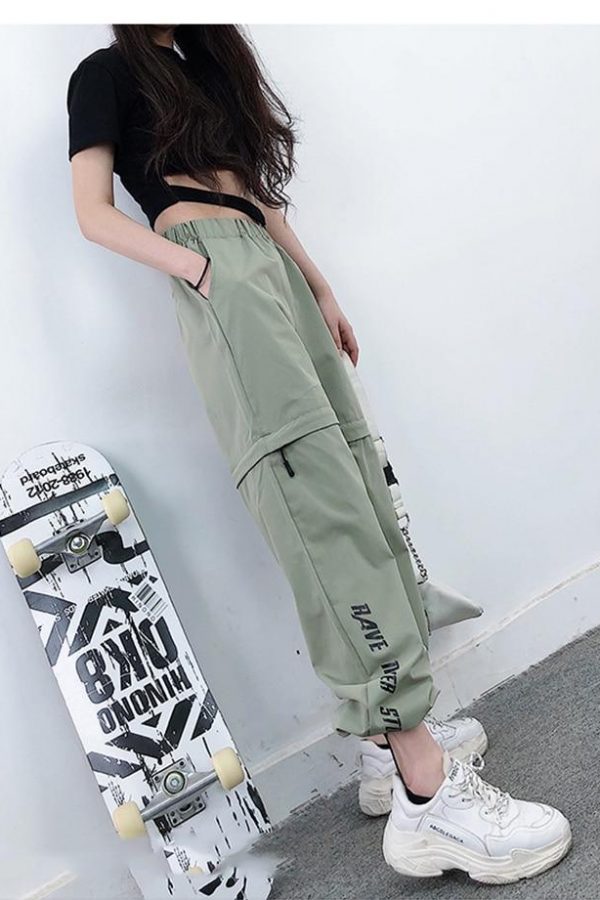 Spring Women Overalls Cargo Pants Unisex Hip Hop Ankle-Length Loose Pants Harajuku Plus Size Zipper knee High waist Haren Pants - Takalr