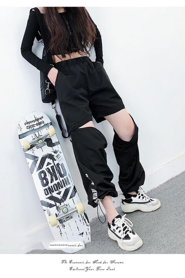 Spring Women Overalls Cargo Pants Unisex Hip Hop Ankle-Length Loose Pants Harajuku Plus Size Zipper knee High waist Haren Pants - Takalr