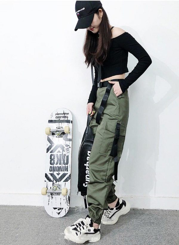 Women Army Cargo Pants High Waist pantsCamouflage Loose Joggers Women Hip Hop HaremPants Streetwear Harajuku Pants - Takalr