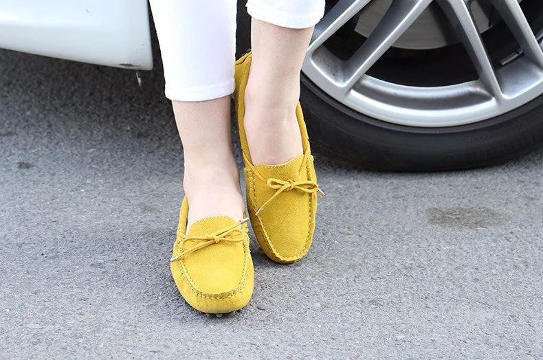 Women Genuine Leather Flat Shoes Spring Summer Casual Loafers Moccasins - Image 26