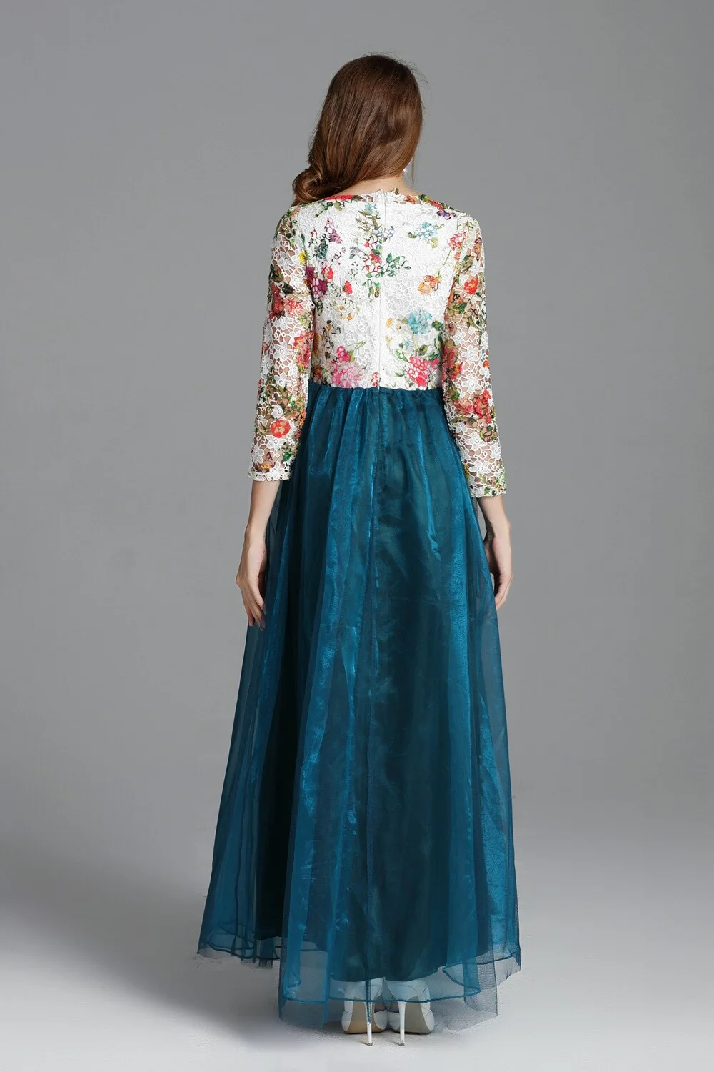 Women's Elegant Runway Dresses Autumn Slash Neckline Embroidery Lace Party Prom Long Sleeves Sequined Fashion Dresses - Image 11
