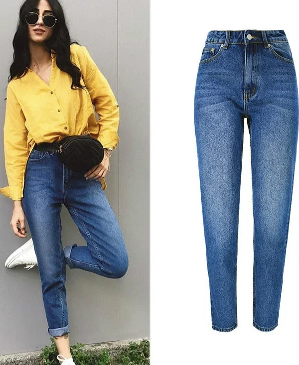 Jeans Woman High Waist Casual Straight Womens Jeans Ladies Denim Pants