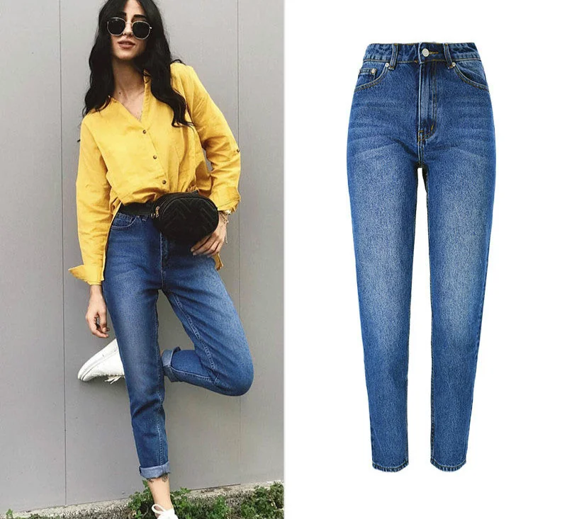 Jeans Woman High Waist Casual Straight Womens Jeans Ladies Denim Pants
