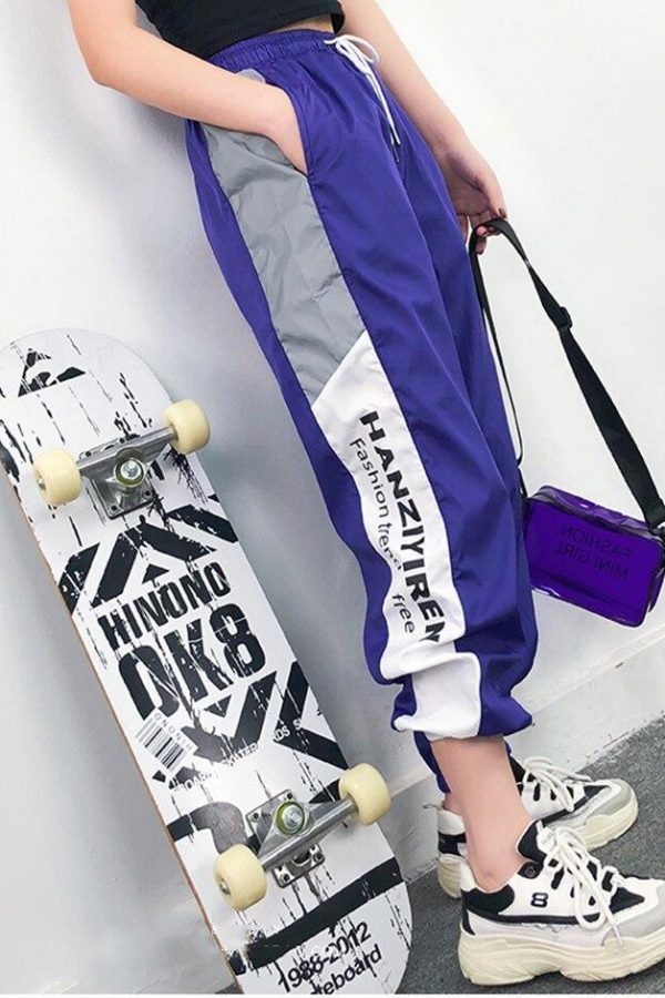 Autumn Harajuku BF Loose Sport Reflective Pants Women Hip Hop High Waist streetwear Cargo Pants Loose Joggers Women - Takalr