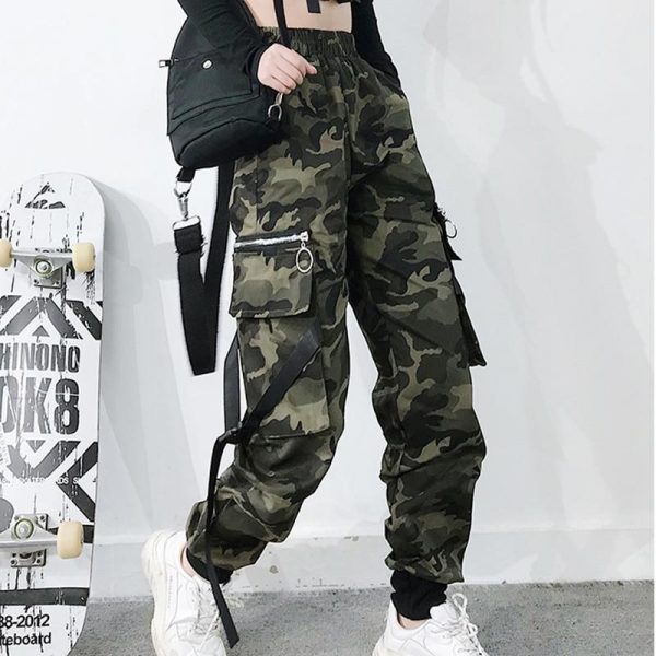 Spring Military Cargo Pants Women Camouflage Streetwear Casual Trousers Men Hip Pop High Waist Sweatpants Harajuku Loose Joggers - Takalr