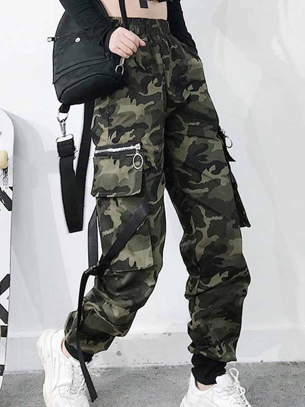 Spring Military Cargo Pants Women Camouflage Streetwear Casual Trousers Men Hip Pop High Waist Sweatpants Harajuku Loose Joggers - Takalr