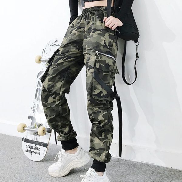 Spring Military Cargo Pants Women Camouflage Streetwear Casual Trousers Men Hip Pop High Waist Sweatpants Harajuku Loose Joggers - Takalr