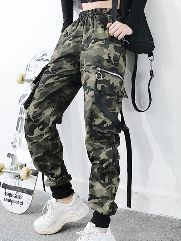 Spring Military Cargo Pants Women Camouflage Streetwear Casual Trousers Men Hip Pop High Waist Sweatpants Harajuku Loose Joggers - Takalr