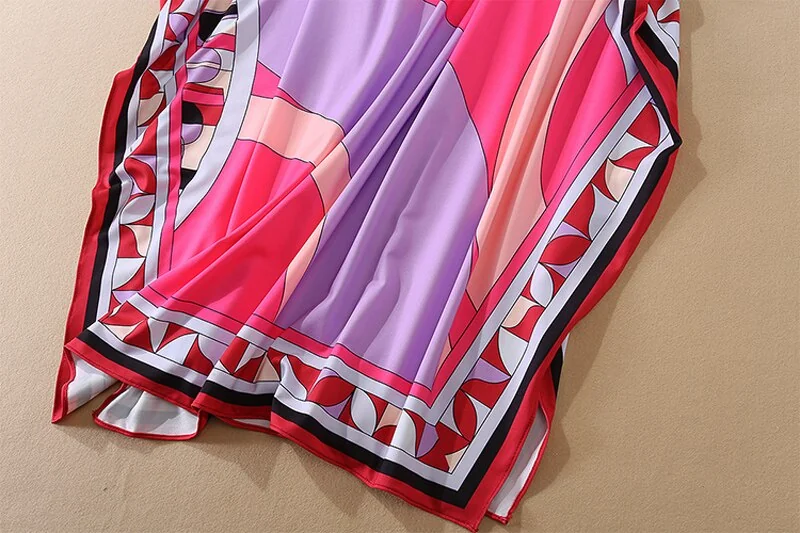 Women's Runway Loose Design Dresses Slash Neckline Batwing Sleeves Multicolor Printed Elegant High Street Maxi Dresses - Image 17