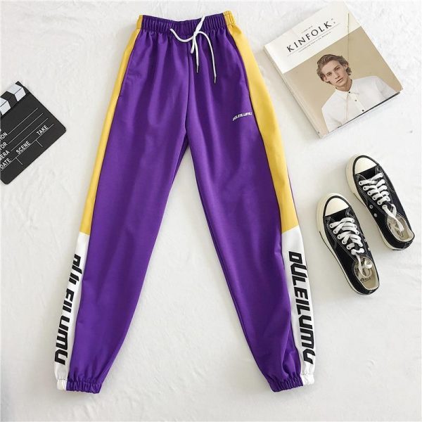 Loose Sports Pants Women Autumn  Students Harajuku BF casual Joggers Women Trousers  High Waist Chain Hip-hop Pants - Takalr