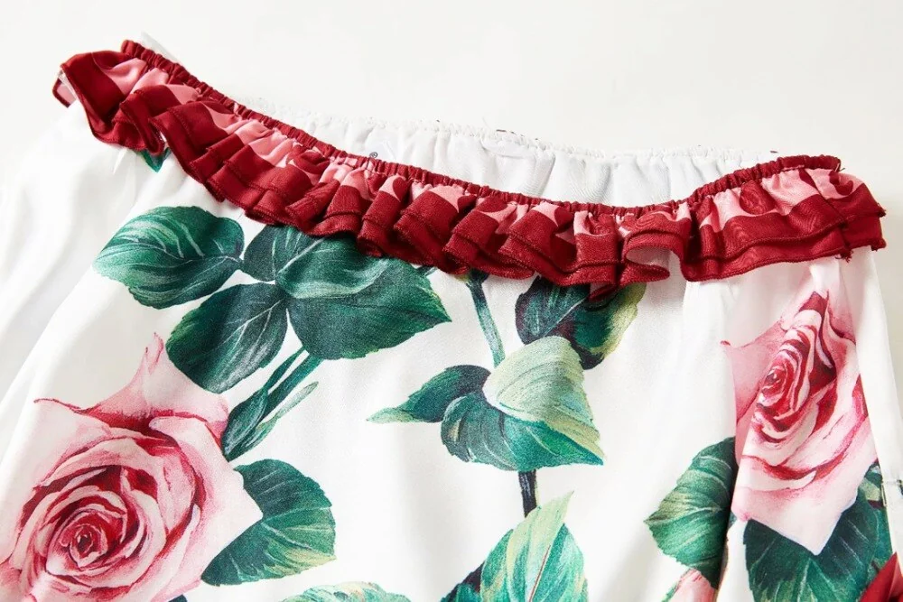 Women's Runway Dresses Sexy One Shoulder Ruffles Floral Printed Sash Belt Loose Design Fashion Long Maxi Bohemian Dresses - Image 10