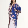Women's Runway Dresses O Neck Batwing Sleeves Floral Printed Loose Design Elegant Maxi Long Casual Dresses