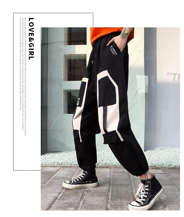 Harajuku Big Pocket Cargo Pants Women High Waist Streetwear Wide leg Casual Pants Women - Takalr